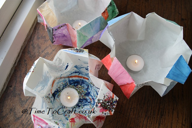 inside origami lanterns