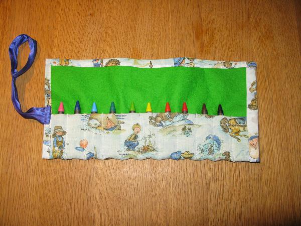 Finished crayon roll