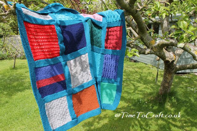 knitted patchwork blanket in tree 2