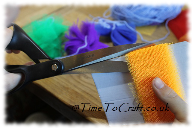 cutting the pompoms