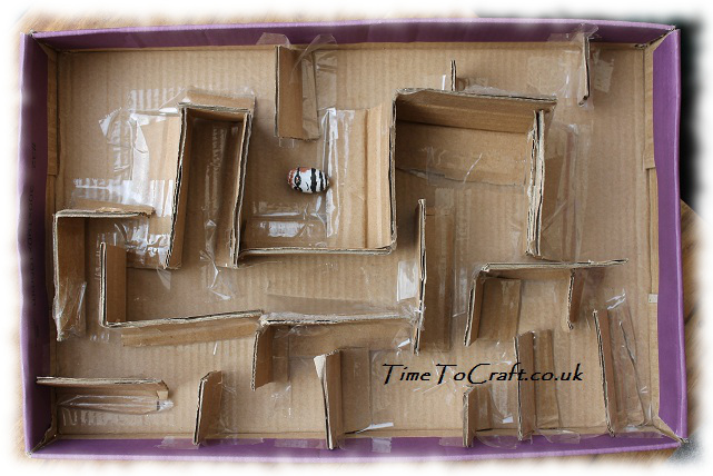 cardboard maze acorn craft