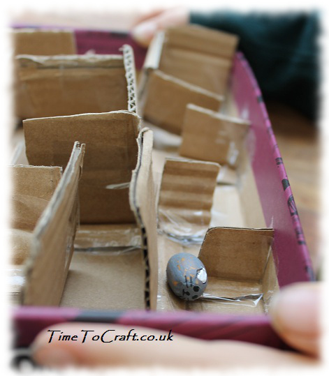 cat and mouse acorn cardboard maze craft