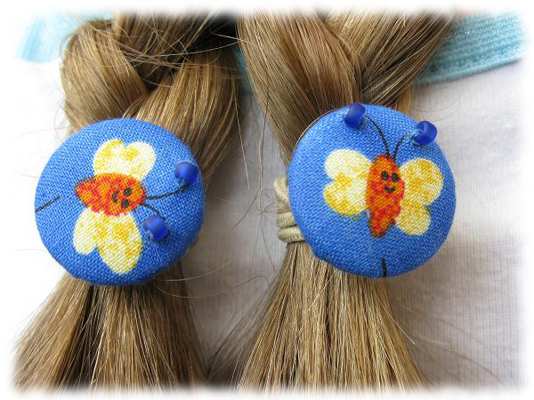 butterfly button hair ties