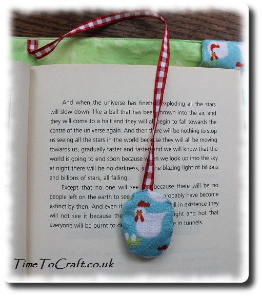 bookmark attached to book cover