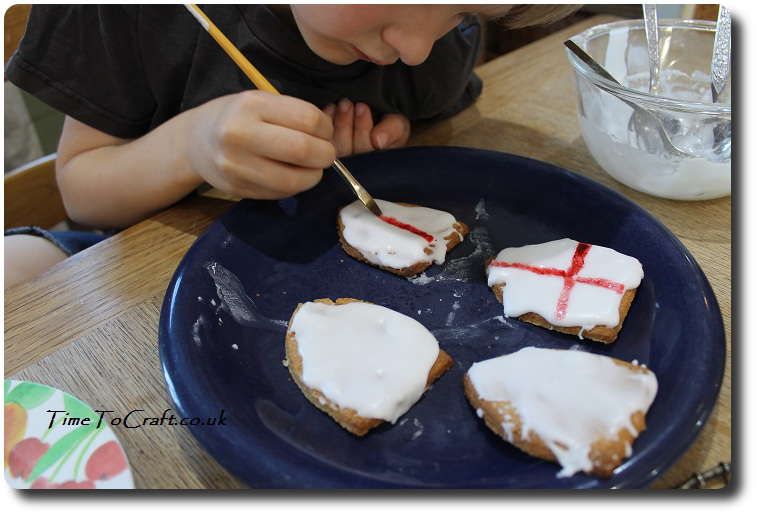 painting St George day biscuits