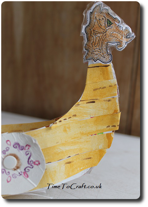 dragon head viking ship model childs history project