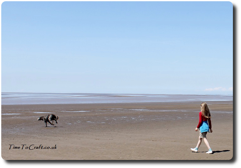 Pup running on the beach