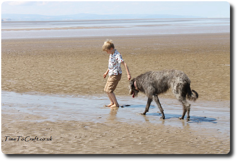 The boy and the Pup on Burnham beach