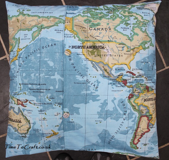 back of world atlas cushion