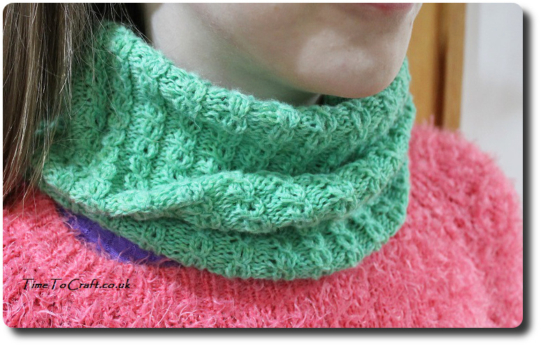 soft as a cloud cowl knitted side