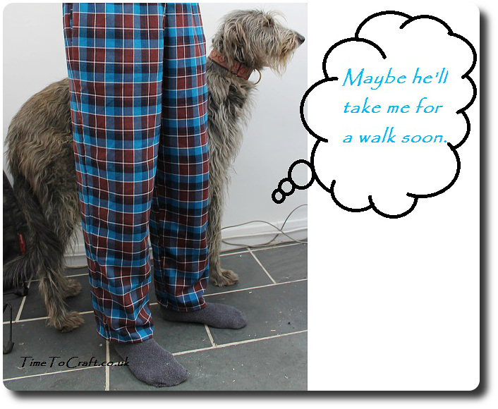 homemade men's pyjamas McCall's 4244 and dog