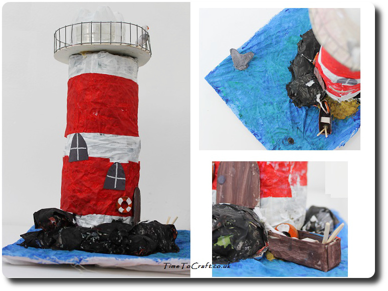 recycled materials lighthouse with detail 2