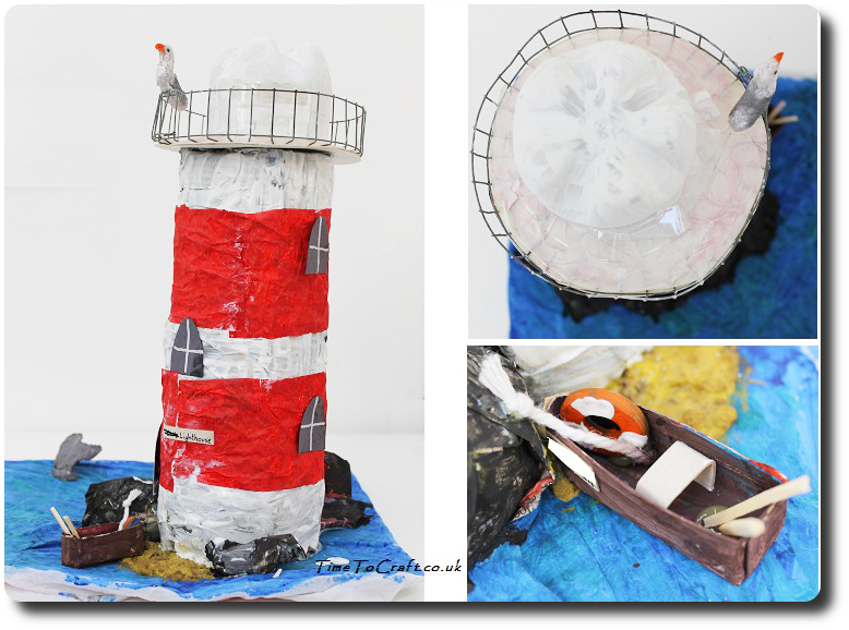 recycled materials lighthouse with detail