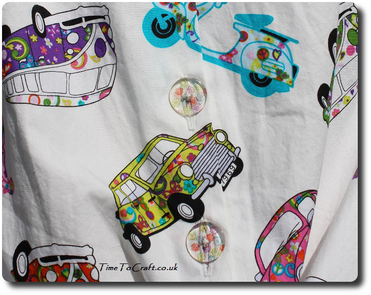 buttons of retro car blouse