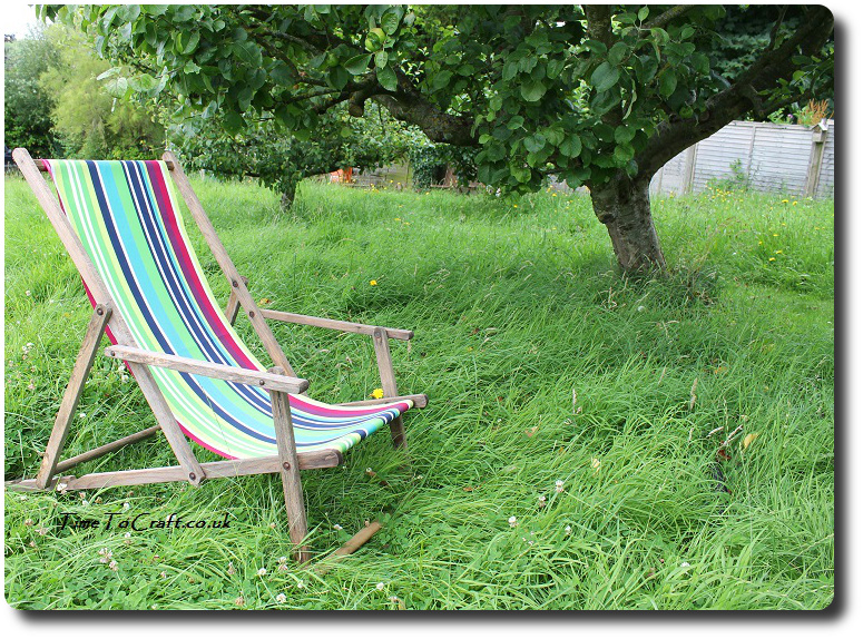 deckchair in the orchard