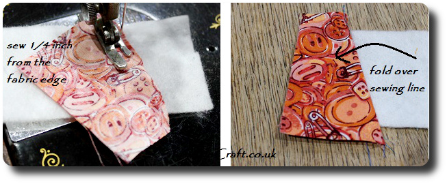 adding fabric to the bookmark