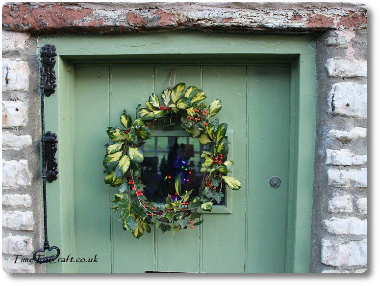Winter Solstice wreath on door